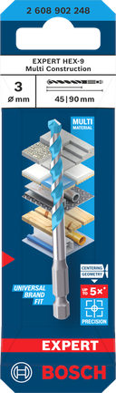 Mata Bor Konstruksi Multi Bosch EXPERT HEX-9, 3 mm.